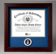 US Air Force Certificate of Achievement Frame with Medallion (8 x 10 inch) - The Military Gift Store