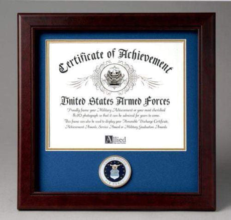 US Air Force Certificate of Achievement Frame with Medallion (8 x 10 inch) - The Military Gift Store