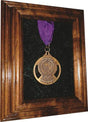 Flag Connections Single Medal Display Case - 5x7 Walnut (Blue Velvet)., , The Military Gift Store, Personalized Military Frames