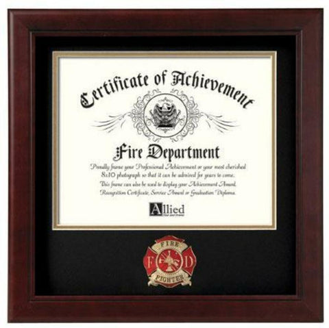 Firefighter Medallion Certificate Frame Hand Made By Veterans. - The Military Gift Store