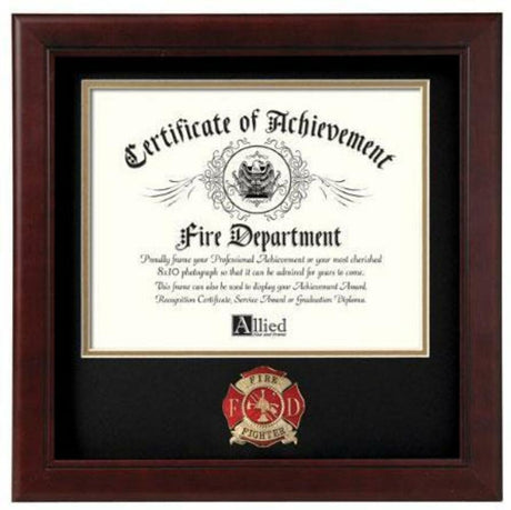 Flag Connections Fire Fighter Certificate of Achievement Frame. - The Military Gift Store