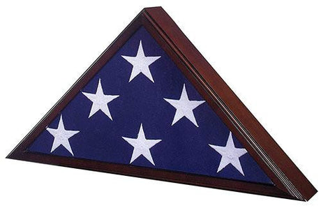 Flag Connections Flag Case for American Veteran Burial Flag 5' x 9.5', Cherry Finish