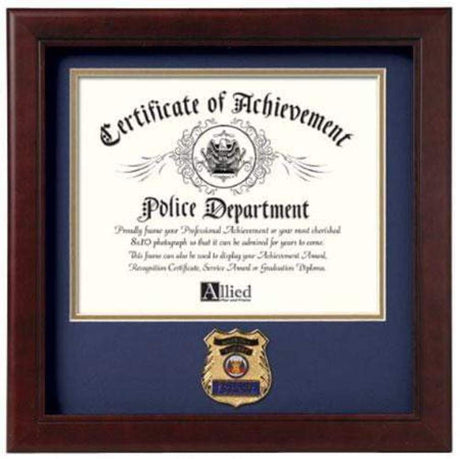 US Police Officer Certificate of Achievement Frame with Medallion - 8 x 10 inch. - The Military Gift Store