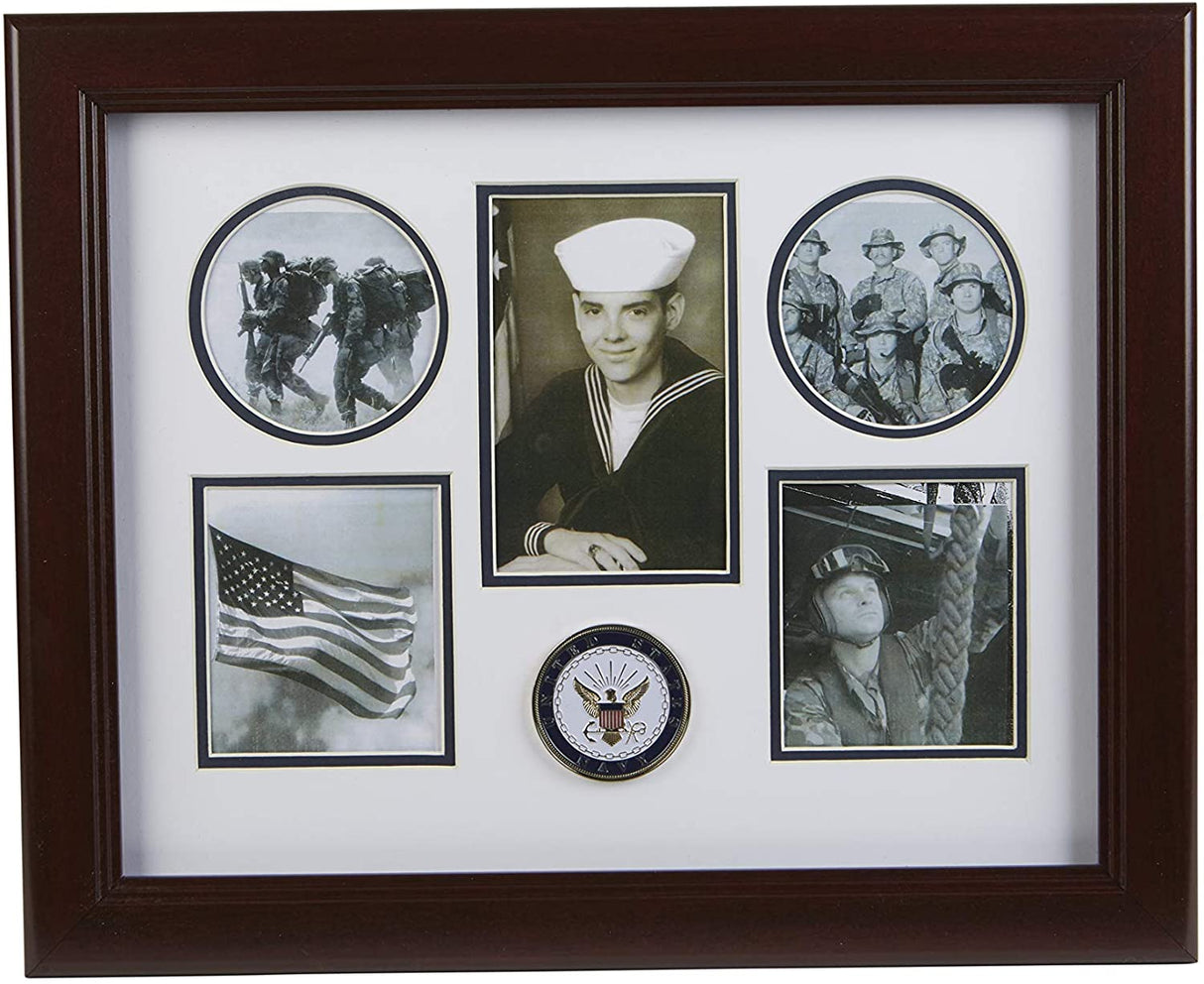 The Military Gift Store US Flag Store U.S. Navy Medallion 5 Picture Collage Frame., US Flag Store U.S. Navy Medallion 5 Picture Collage Frame., The Military Gift Store, Medallion Flag Display Case