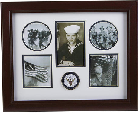 The Military Gift Store US Flag Store U.S. Navy Medallion 5 Picture Collage Frame., US Flag Store U.S. Navy Medallion 5 Picture Collage Frame., The Military Gift Store, Medallion Flag Display Case