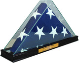 Perfect Cases All Glass Flag Display Case for 9.5' X 5' Flag with Engraving (Black)., Perfect Cases All Glass Flag Display Case for 9.5' X 5' Flag, The Military Gift Store, Glass display case