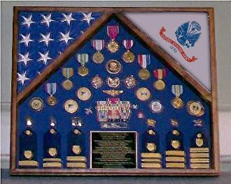 Army Flag Medal Display Box- Shadow Box, Flag Box Hand Made By Veterans