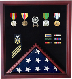 Cherry Medal and Flag Display Case American Made by veterans for capitol flag
