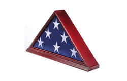 Solid Wood Elegant 5 x 9.5' Flag Display Case for Burial/Funeral/Veteran Flag, Cherry