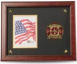 Firefighter Medallion Picture Frame with Stars