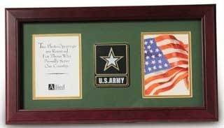 Go Army Medallion Double Picture Frame, Mahogany Made