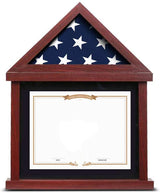 Flag Display Case for 3’x5’ Folded Flag With Shadow Box, Certificate Document Holder, Flag Display Case for 3’x5’ Folded Flag with Mahogany Finish, The Military Gift Store, American Flag Frames (43)