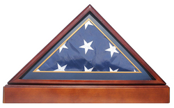 Burial/Funeral Flag Display Case Frame Military Shadow Box with Pedestal Stand