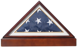 Burial/Funeral Flag Display Case Frame Military Shadow Box with Pedestal Stand