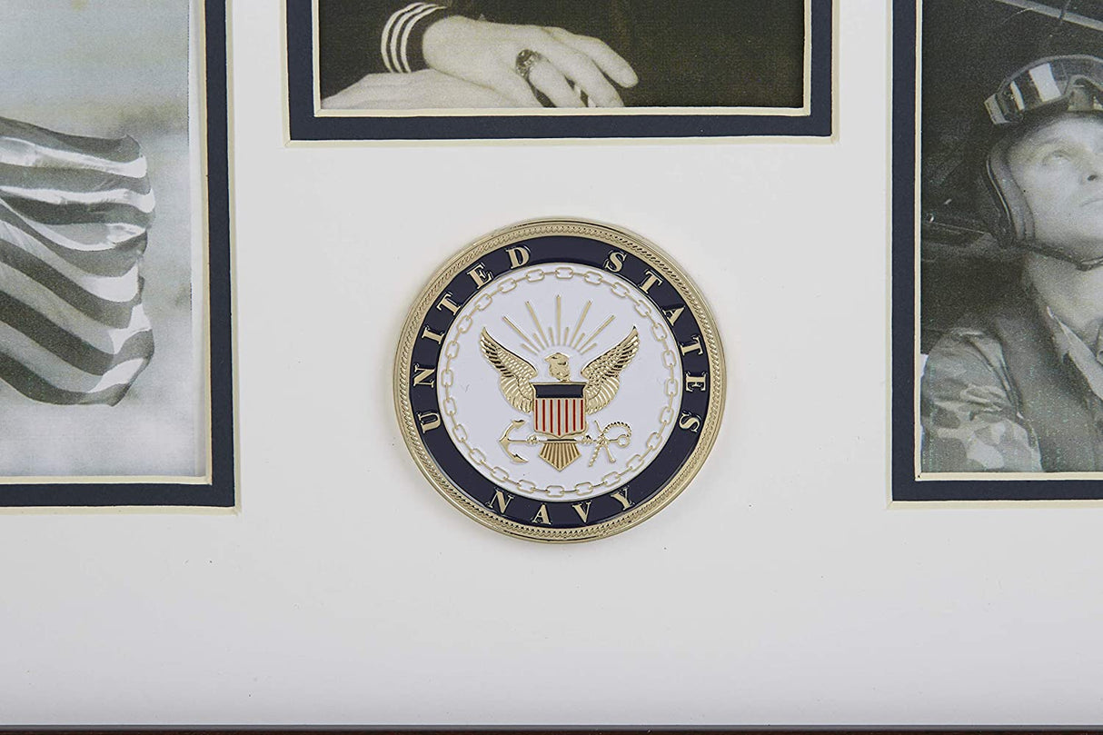 The Military Gift Store US Flag Store U.S. Navy Medallion 5 Picture Collage Frame.