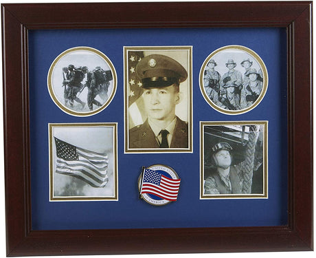 The Military Gift  Store Products Frame American Flag Medallion 5-Picture Collage Frame., Frame American Flag Medallion 5-Picture Collage Frame., The Military Gift Store, Medallion Flag Display Case