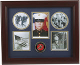 The Military Gift Store United States Marine Corps Medallion 5 Picture Collage Frame with Stars
