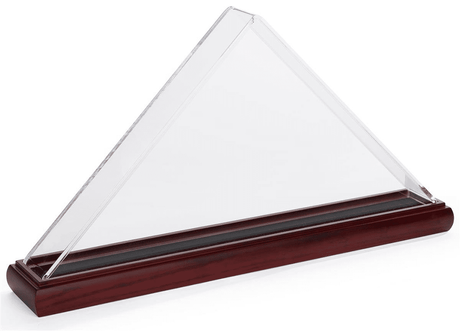 Wood and Acrylic Flag Display Case for 5' x 8' Banners – Mahogany, , The Military Gift Store, Glass display case