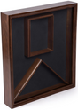 Flag and Photo Display Case, Wood with Glass Cover, Wall or Tabletop Placement – Cherry Finish