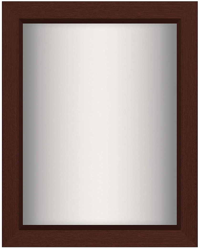 Mahogany Shadow Box Frame with Soft Linen Back | Displays Memorabilia and Photos up to 8x10 Inches