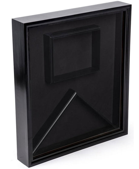 Flag Display Case with Glass Front and Certificate Holder, Velvet Backing