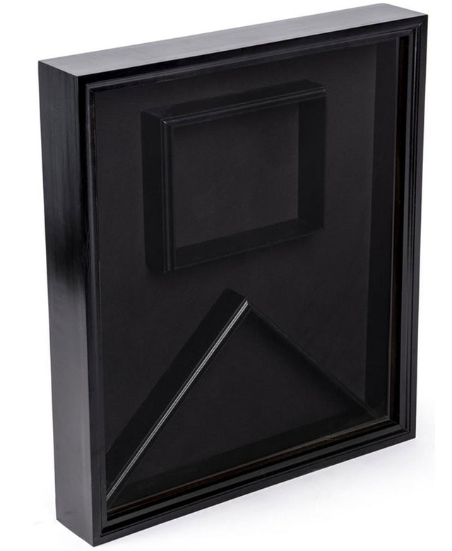 Flag Display Case with Glass Front and Certificate Holder, Velvet Backing – Black, Flag Display Case with Glass Front and Certificate Holder, The Military Gift Store, American Flag Frames