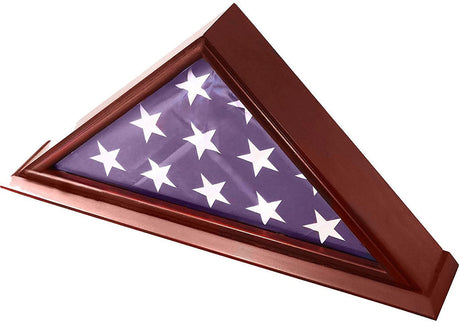 Ceremonial Flag Display Triangle case is available in Walnut