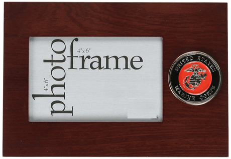 US Marine Corps Medallion Desktop Landscape Picture Frame - 4 x 6 Inch