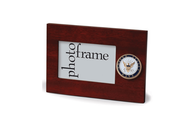 US Navy Medallion Desktop Landscape Picture Frame - 4 x 6 Inch