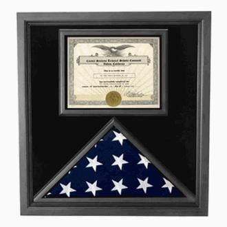 Retirement Flag Medal Display Box- Shadow Box, Flag Box Hand Made By Veterans