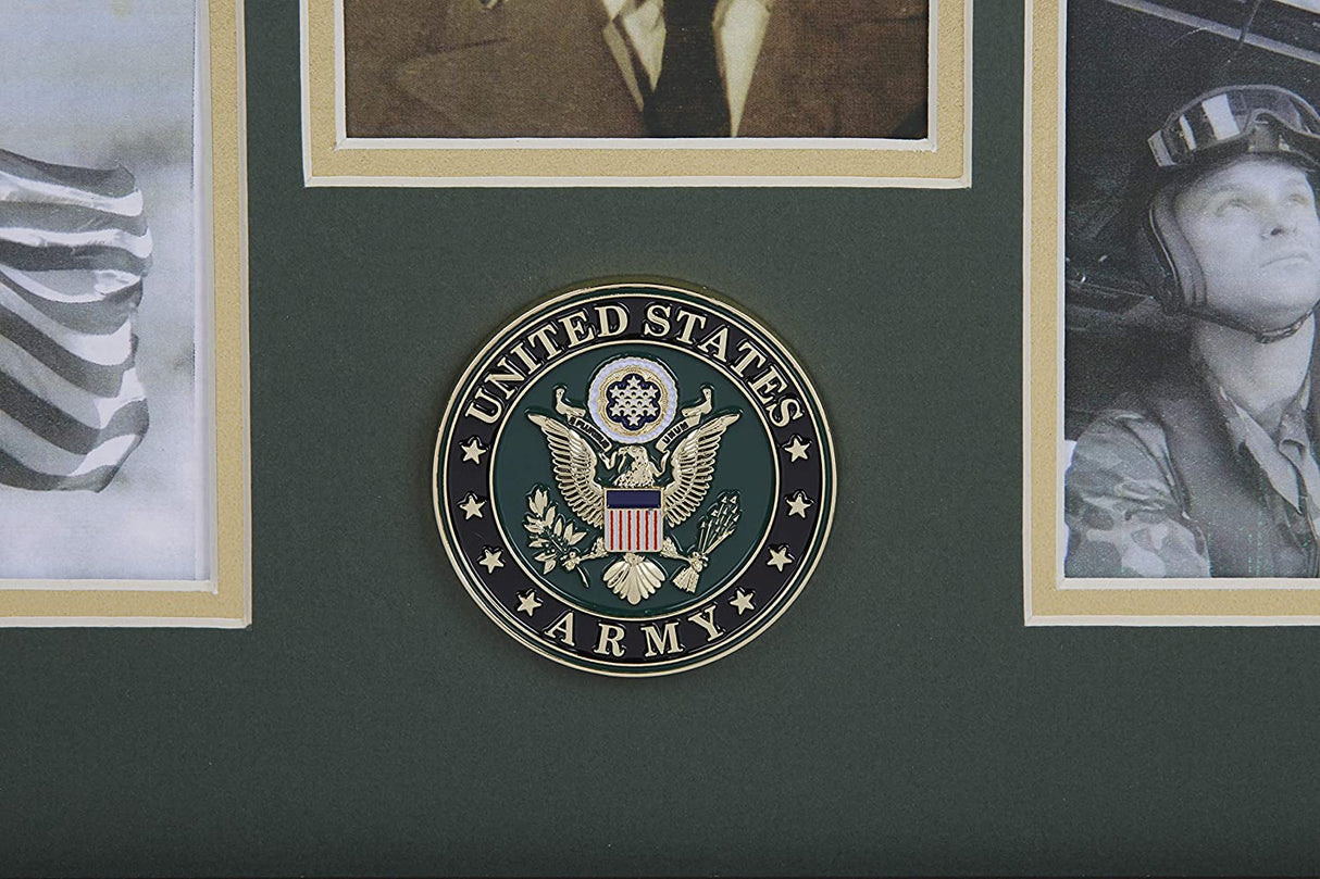 The Military Gift  Store Army Medallion 5 Picture Collage Frame with Stars., United States Army Medallion 5 Picture Collage Frame with Stars, The Military Gift Store, Medallion Flag Display Case
