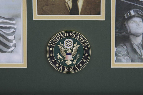 The Military Gift  Store Army Medallion 5 Picture Collage Frame with Stars., United States Army Medallion 5 Picture Collage Frame with Stars, The Military Gift Store, Medallion Flag Display Case