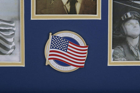 The Military Gift  Store Products Frame American Flag Medallion 5-Picture Collage Frame., Frame American Flag Medallion 5-Picture Collage Frame., The Military Gift Store, Medallion Flag Display Case