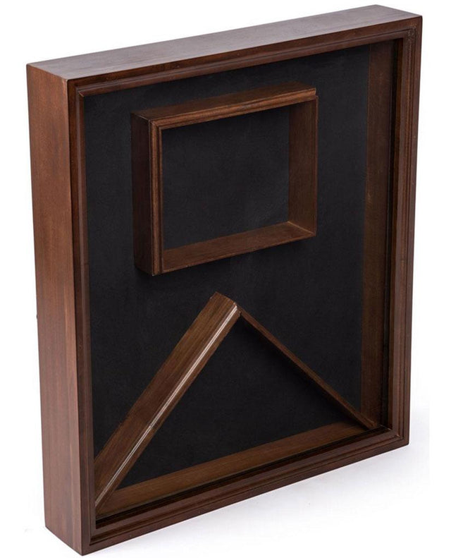 Flag Display Case with Glass Front and Certificate Holder, Velvet Backing – Cherry., Flag Display Case with Glass Front and Certificate Holder, The Military Gift Store, American Flag Frames