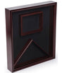 Flag Display Case with Glass Front and Certificate Holder, Velvet Backing – Mahogany.