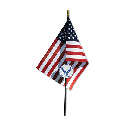Air Force Wings Veteran Grave Marker With 30 Inch Tall American Cemetery Flag, Officially Licensed Military Seal. - The Military Gift Store