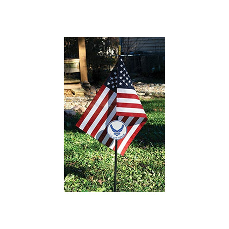 Air Force Wings Veteran Grave Marker With 30 Inch Tall American Cemetery Flag, Officially Licensed Military Seal. - The Military Gift Store