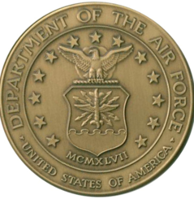 Air Force Service Medallion, Air Force Brass Medallion, , The Military Gift Store, Air Force flag display cases, Air force Retirement Shadow Boxes (61)