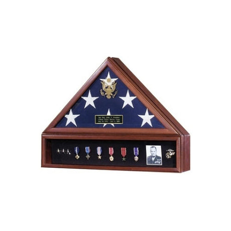 American Flag Case and Medal Display Case With 3' X 5' Flag - Presidential, American Flag Case and Medal Display Case - Presidential, The Military Gift Store, Flag Display cases , American Flag Case and Medal Display Case With 5' X9.5' Flag - Presidential