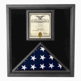 Premium USA-Made Solid wood Flag Document Case Black Finish. - The Military Gift Store