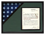Shadow box to hold a flag with 8.5 x 11 certificate - The Military Gift Store