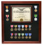 Military Certificate with Medal Display Case Cherry Finish