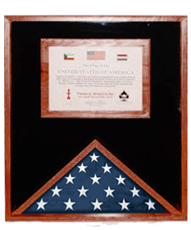 Flag Display Cases with Certificate Holder, hold a 3' x 5' or 5'x 9.5', , The Military Gift Store, Flag and Document Case