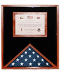 Flag display cases with certificate holder