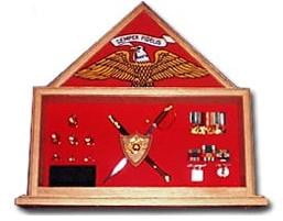 Military Shadow Box, Military flag and knife certificate