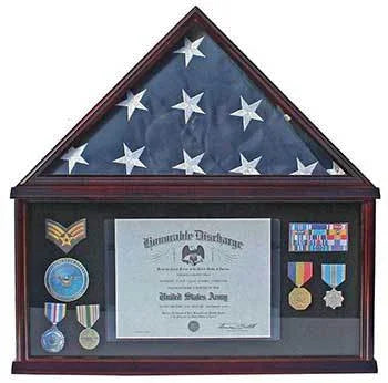Elegant Memorial/Funeral Flag Display Case Storage Military Shadow Box, , The Military Gift Store, Burial Flag Cases