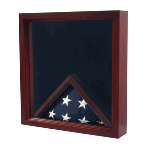 Fireman Flag and medal display box - Medal Presentation Box, Cherry - The Military Gift Store