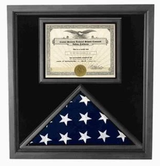 PREMIUM USA-MADE SOLID WOOD FLAG DOCUMENT CASE BLACK FINISH, , The Military Gift Store, Certificate and Document Frame