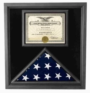PREMIUM USA-MADE SOLID WOOD FLAG DOCUMENT CASE BLACK FINISH, , The Military Gift Store, Certificate and Document Frame