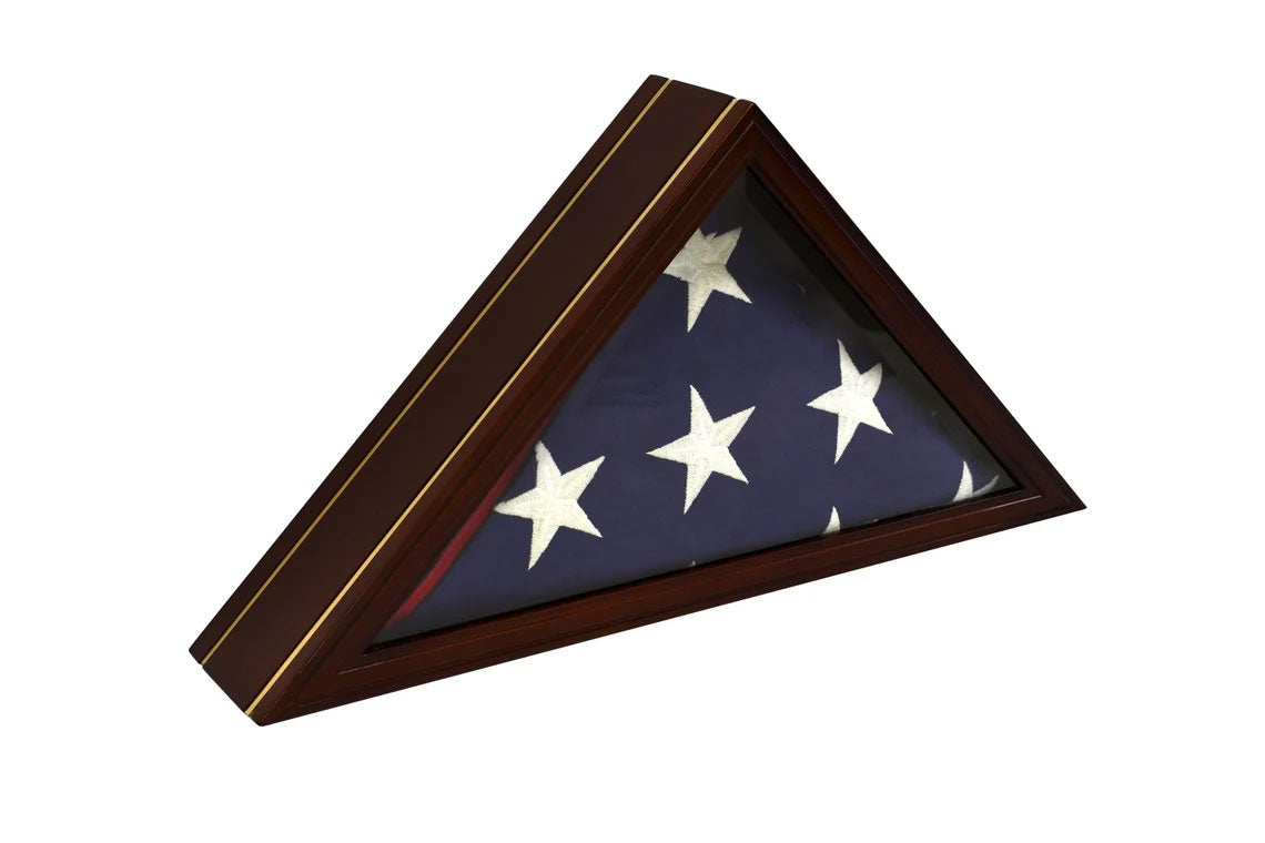 Honors Flag Display Case for 5x9 Memorial / Burial / Funeral Shelf Box Glass Holder Frame - Two Detailed Stripes, Honors Flag Display Case for 5x9 Memorial / Burial / Funeral Shelf Box, The Military Gift Store, Flag Display cases (71)